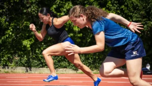 two runners on track