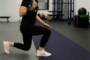 Kettle Lunge in Gym Workout