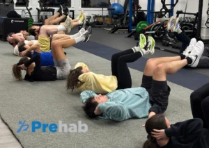 Team Doing Crunches