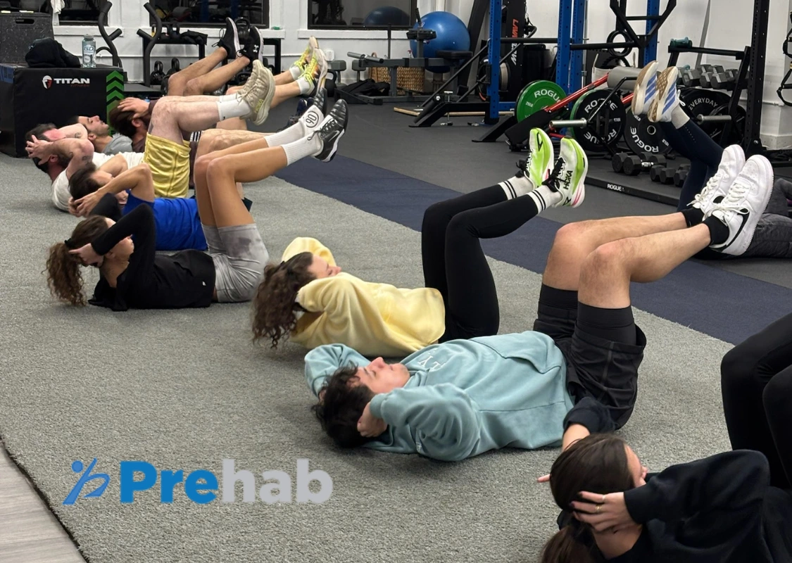 Team Doing Crunches