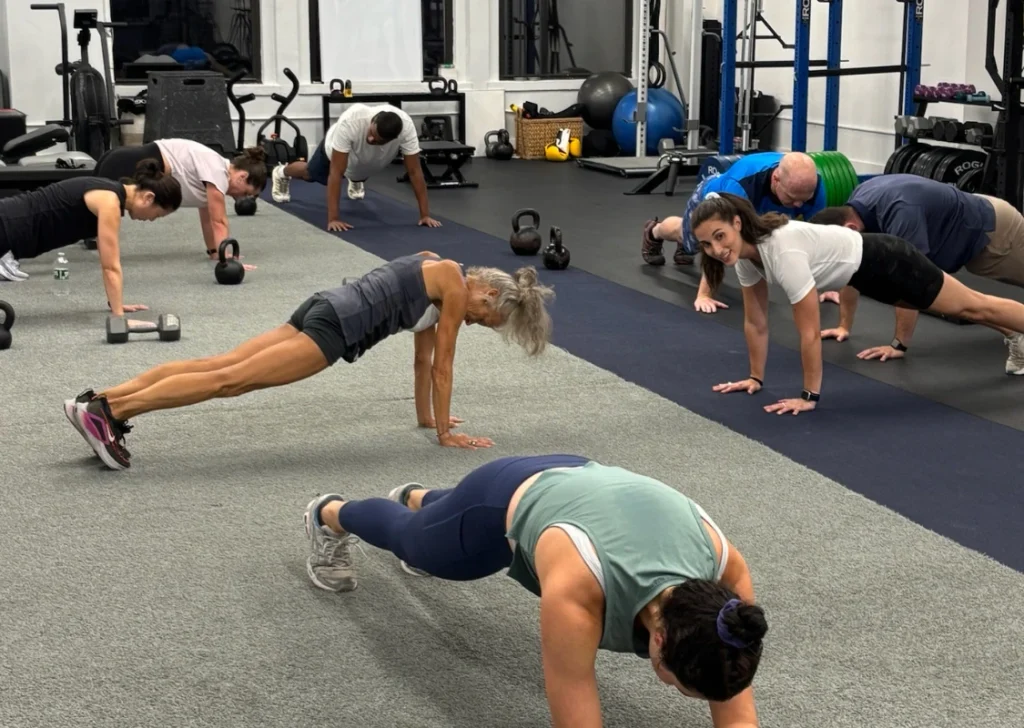 Team Doing Pushups